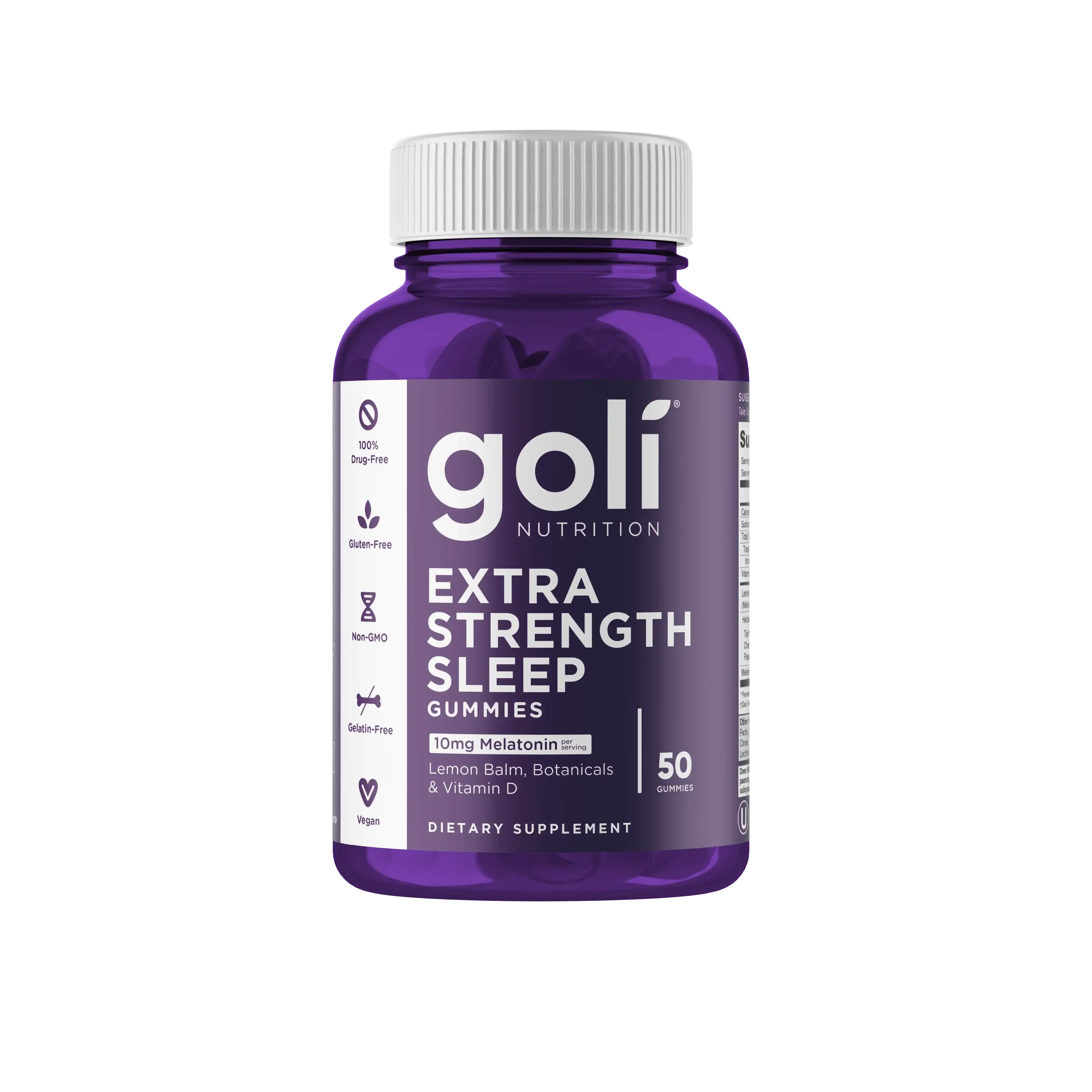 MP 1 Bottle of Extra-Strength Sleep Gummies - 60 Count - Melatonin, Vitamin D, Magnesium, and Lemon Balm Extract - Gelatin-Free, Gluten-Free, Vegan & Non-GMO
