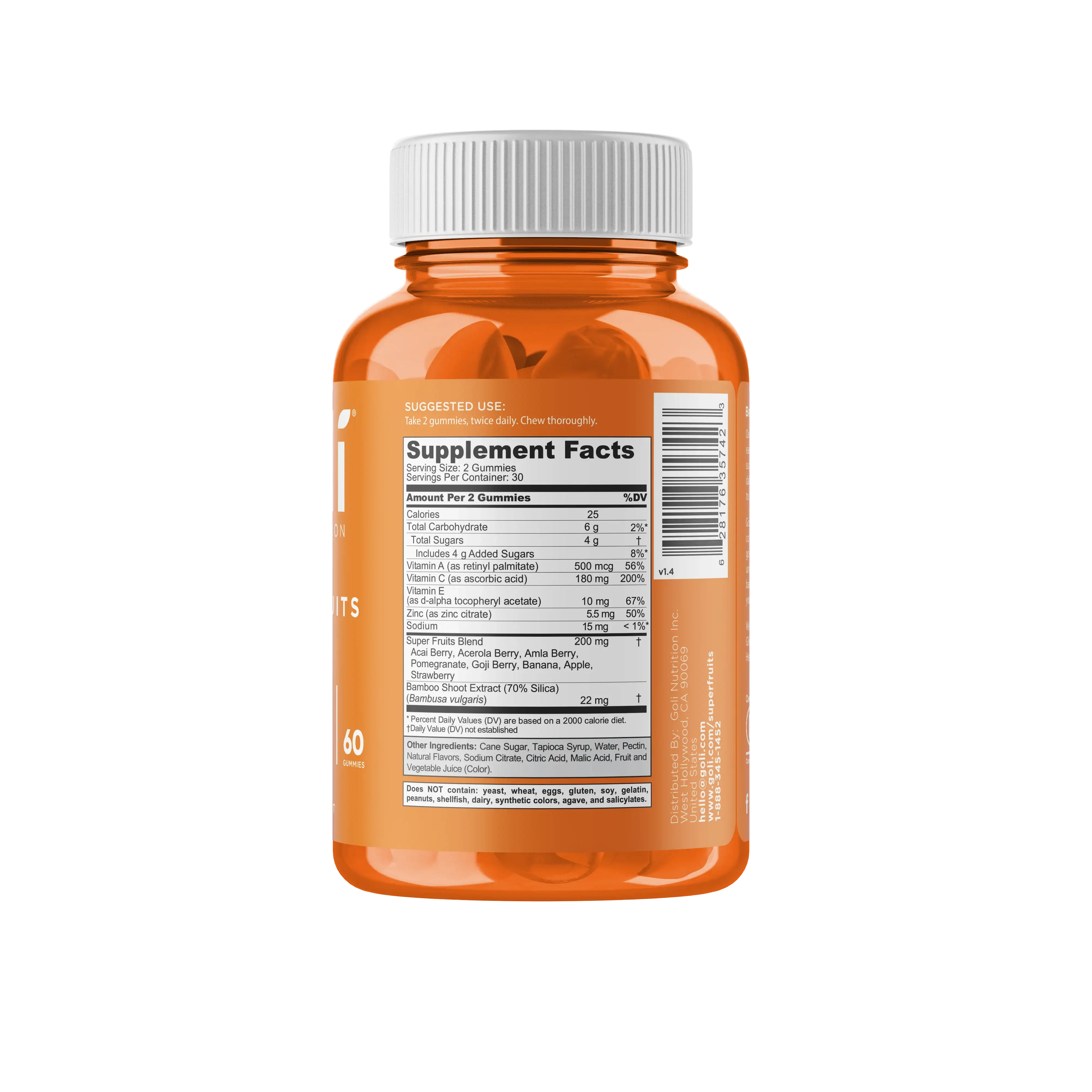 MP 1 Bottle of Goli Nutrition Mixed Fruit Superfruits Gummies, 60 CT
