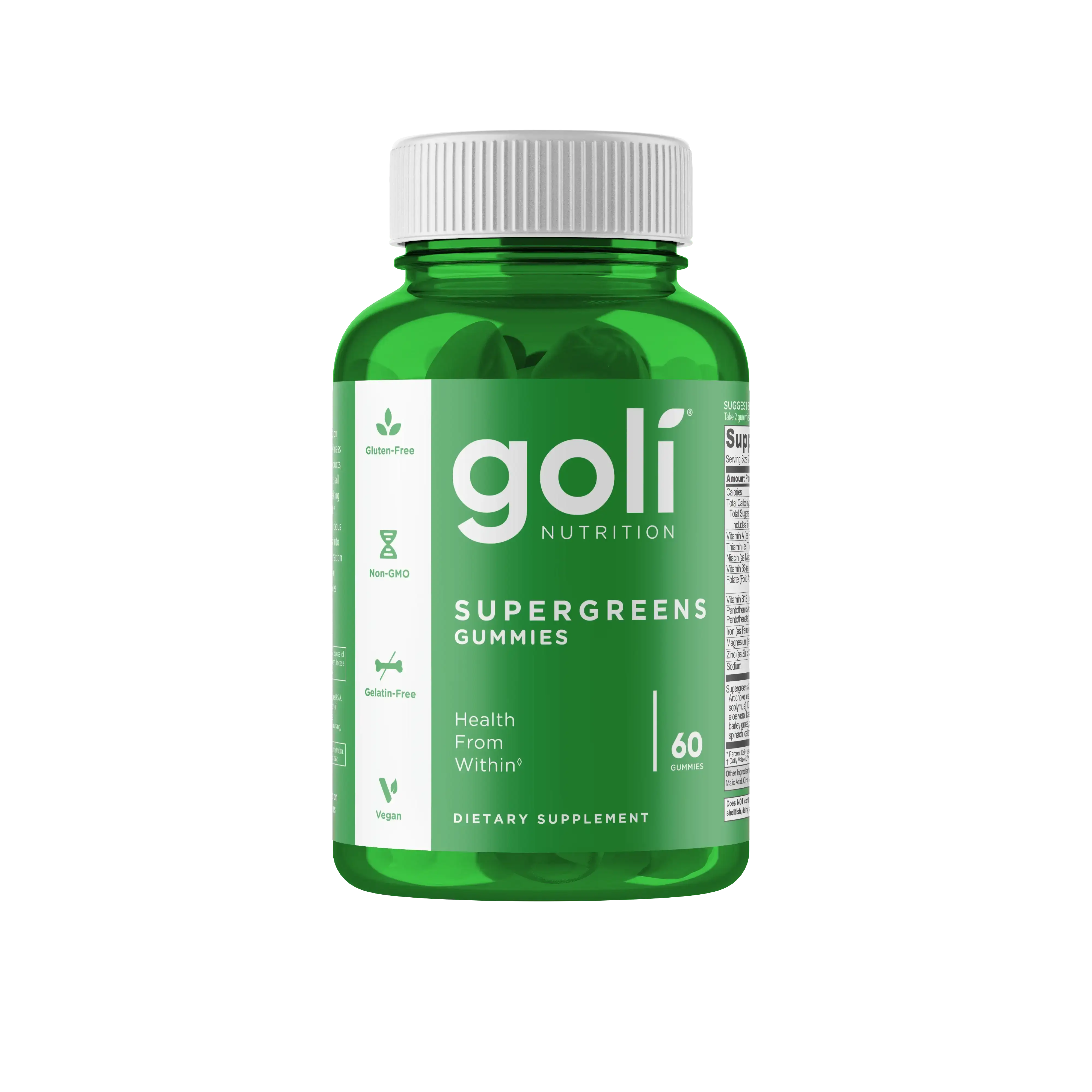 MP 1 Bottle of Goli SuperGreen Vitamin Gummy - 60 Count - Essential Vitamins and Minerals - Plant-Based, Vegan, Gluten-Free & Gelatin Free - Health from Within