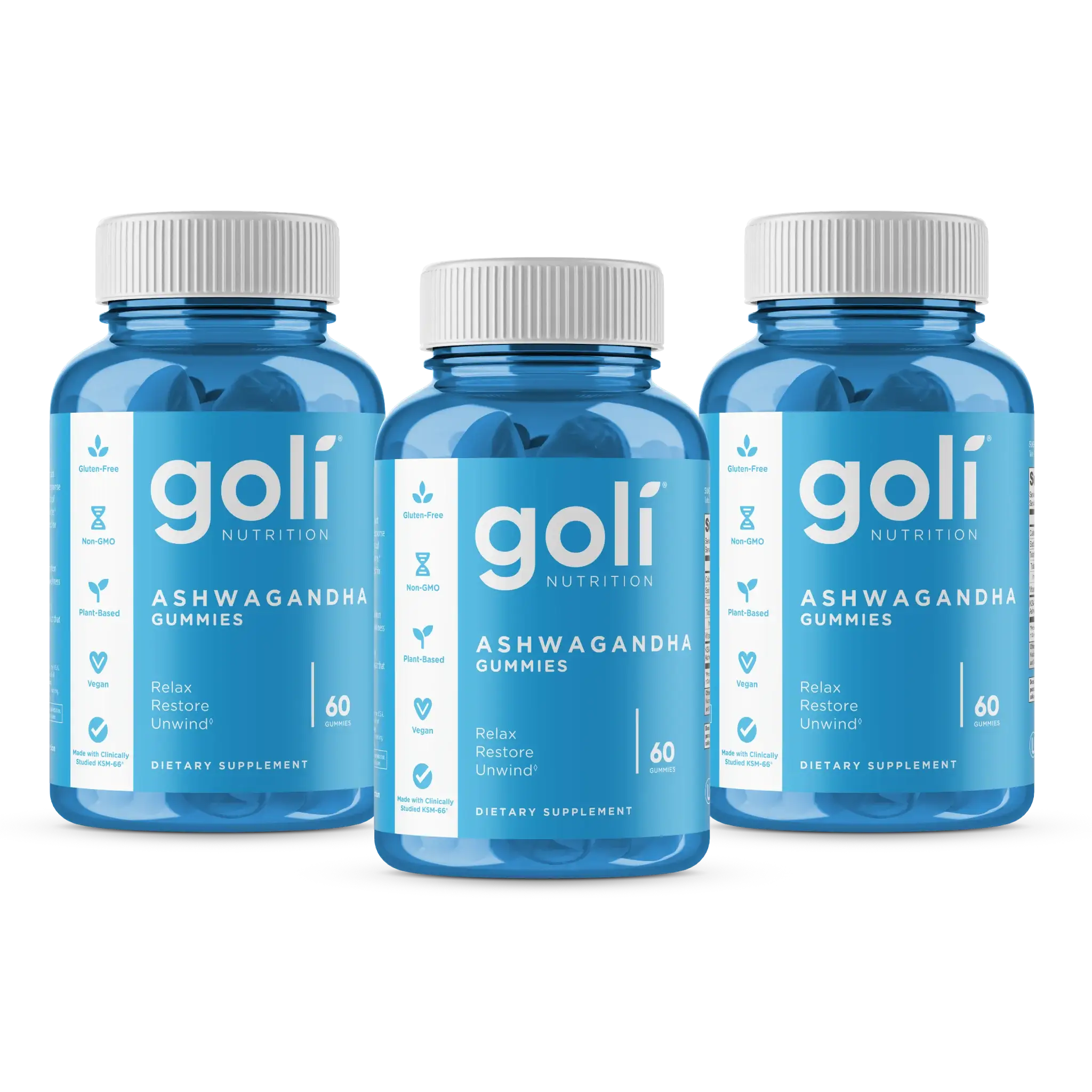 MP 1 Bottle of Goli Ashwagandha & Vitamin D Gummy 60 Count - Relax. Restore. Unwind. (Mixed Berry, KSM-66, Vegan, Plant Based, Non-GMO, Gluten-Free & Gelatin Free)