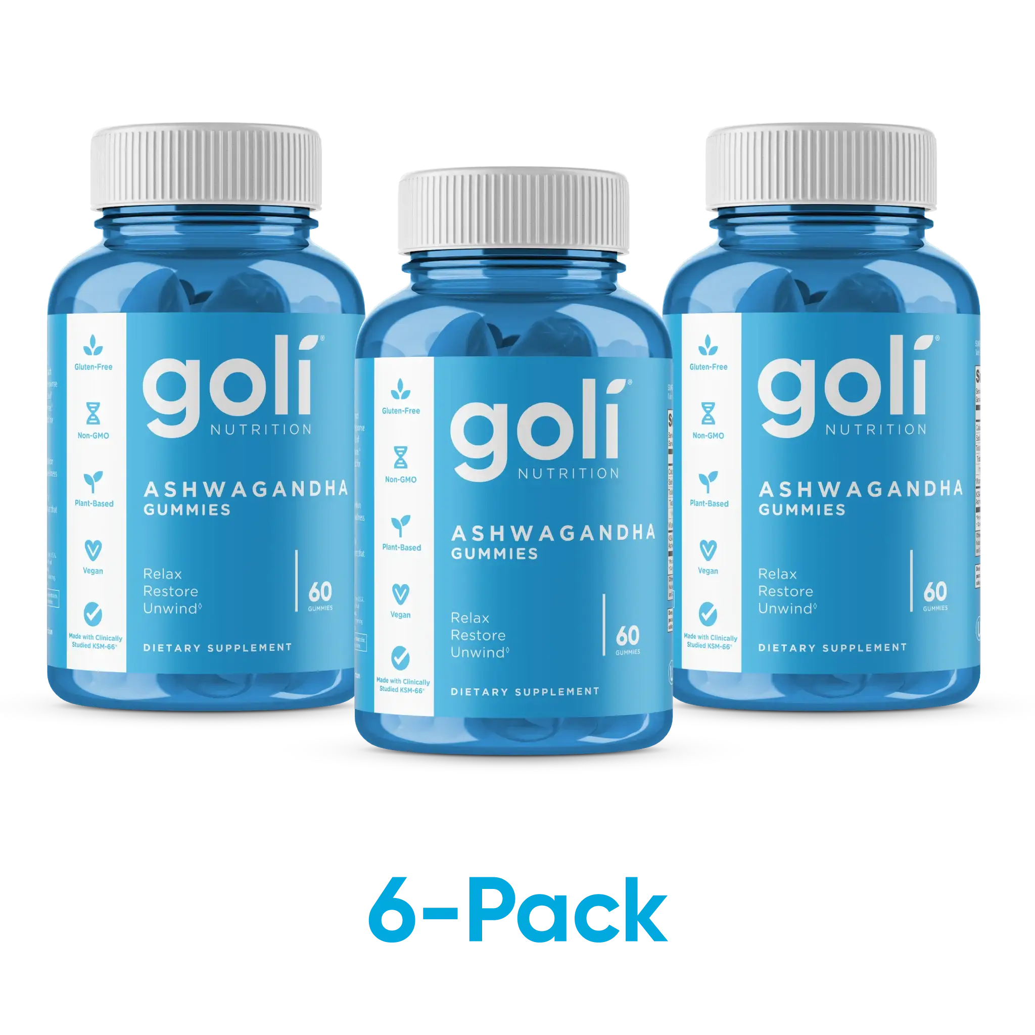 MP 1 Bottle of Goli Ashwagandha & Vitamin D Gummy 60 Count - Relax. Restore. Unwind. (Mixed Berry, KSM-66, Vegan, Plant Based, Non-GMO, Gluten-Free & Gelatin Free)
