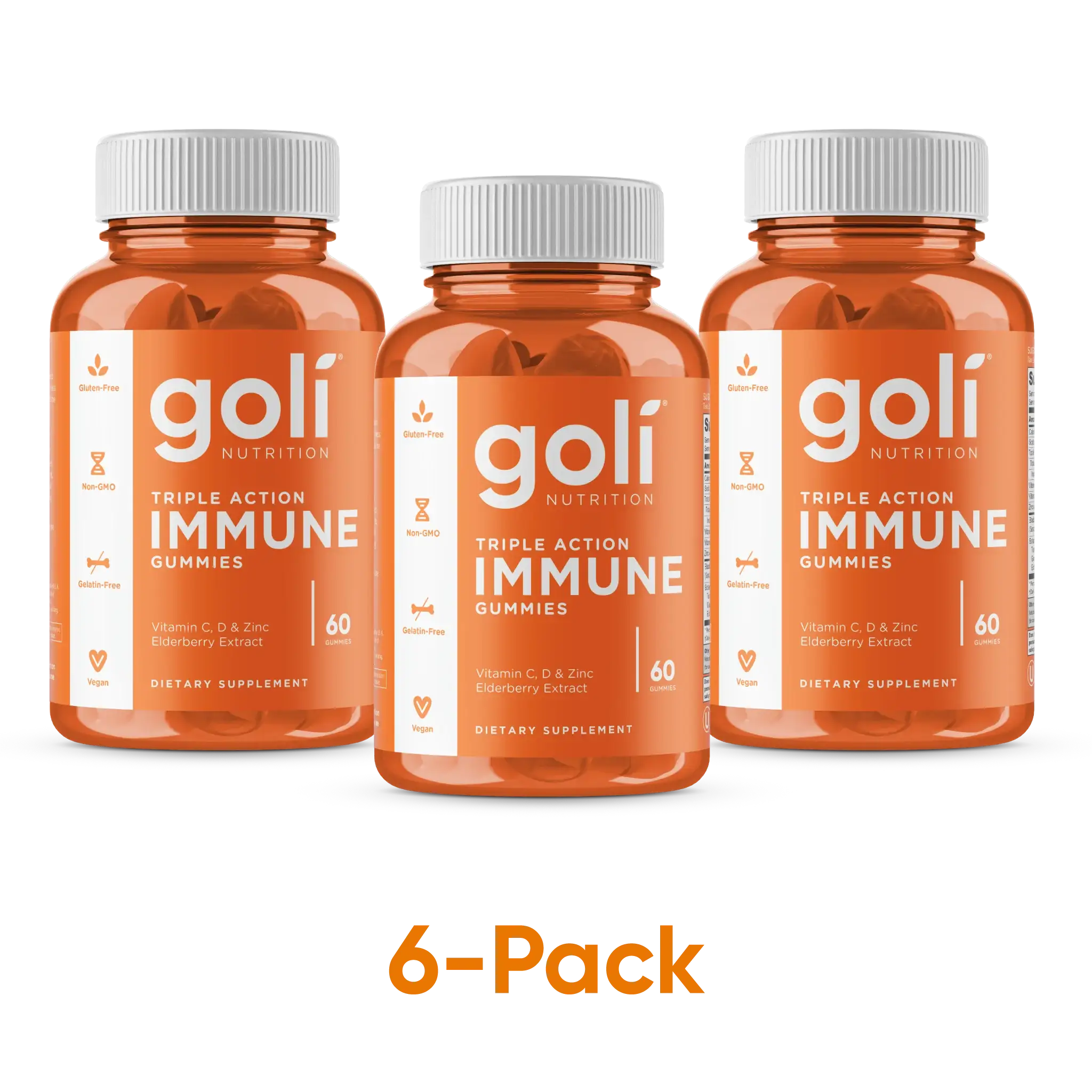 MP 1 Bottle of Goli Triple Action Immune Gummies - Vitamin C, D, Zinc + Elderberry & Botanical Blend - Immune, Gut & Joint Support - Vegan - HSA/FSA Eligible