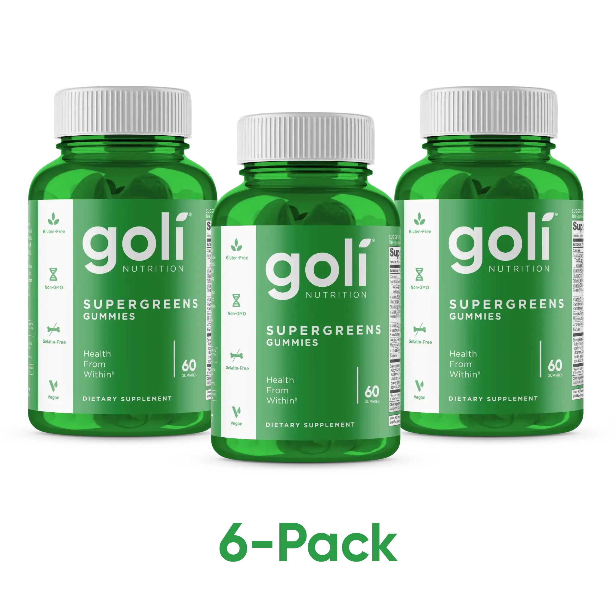 MP 1 Bottle of Goli SuperGreen Vitamin Gummy - 60 Count - Essential Vitamins and Minerals - Plant-Based, Vegan, Gluten-Free & Gelatin Free - Health from Within