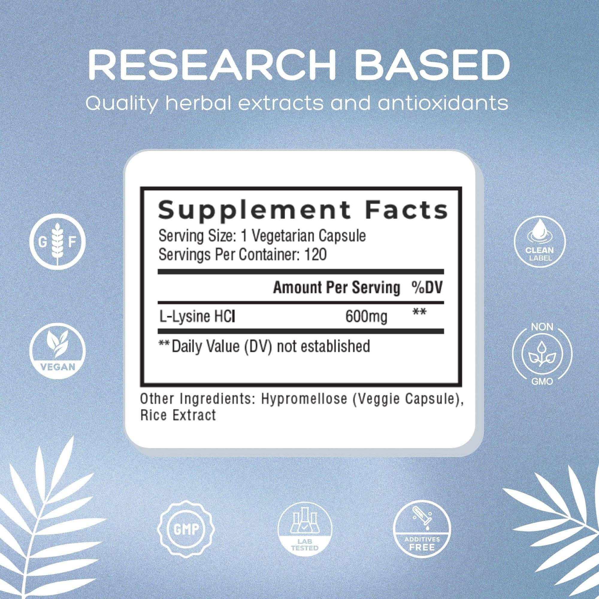 Clean L-Lysine & Premium Monolaurin 600mg