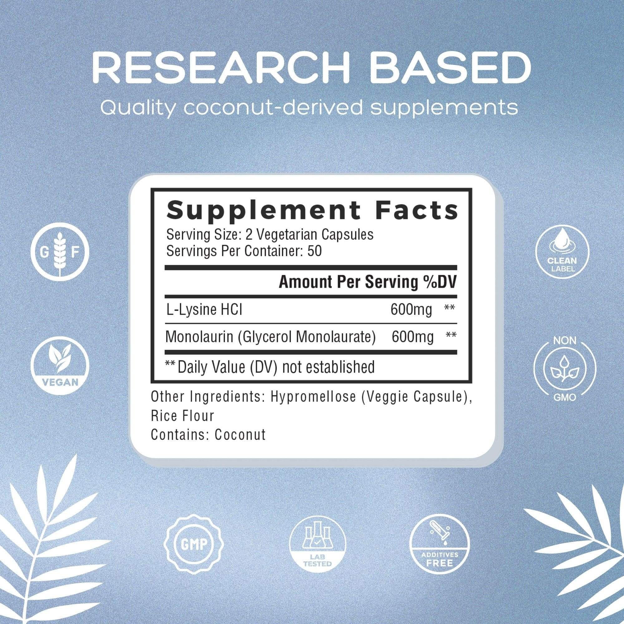 L-Lysine + Monolaurin & Premium Monolaurin 600mg