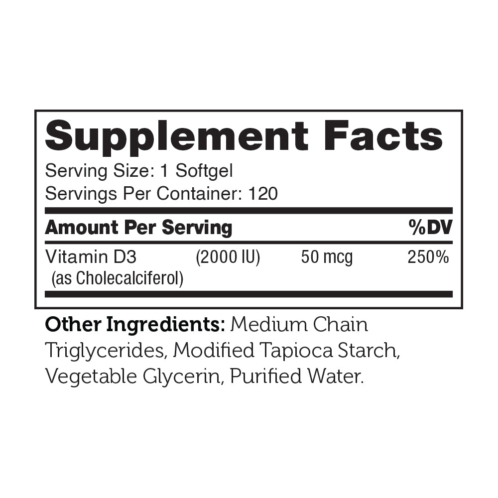 Vitamin D3 Softgels 2000 IU