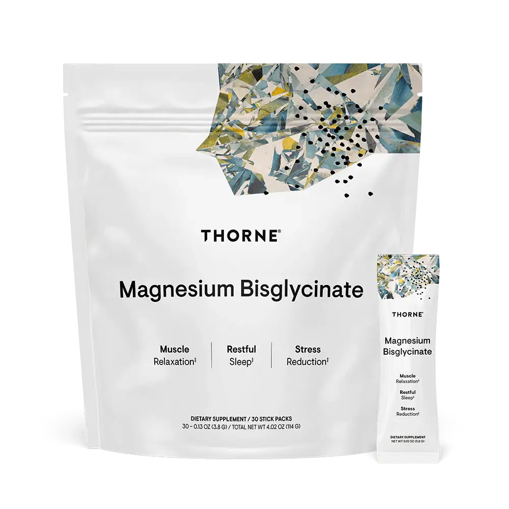 Thorne Magnesium Bisglycinate Powder - Muscle, Bone & Heart Support  Supplement for Sleep & Relaxation, NSF Certified, 200mg Magnesium, 60 Servings
